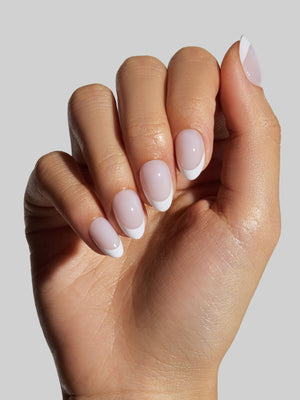 Milky White French (Extra Short Almond)