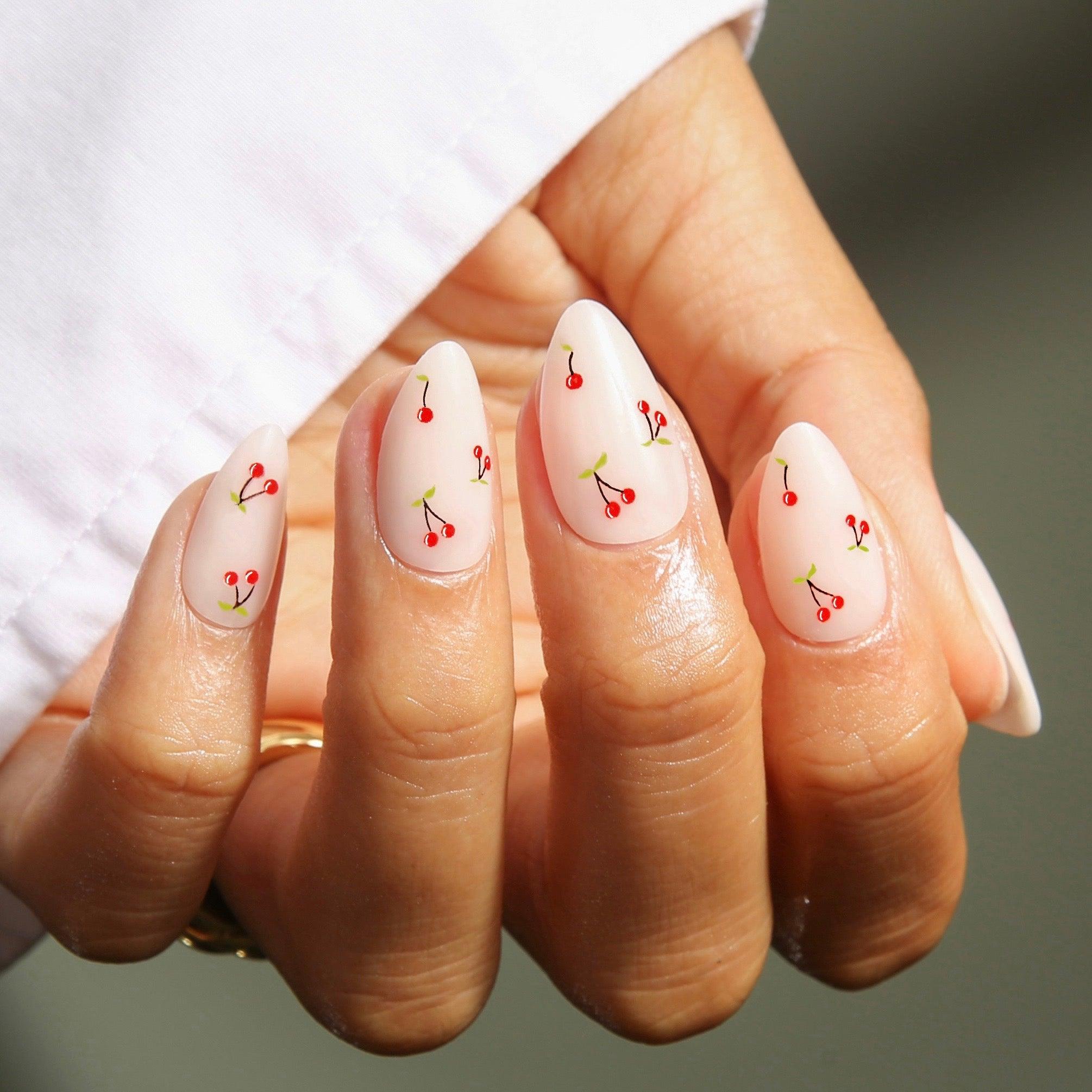 2025 Glossy Cherry Nails That Shine