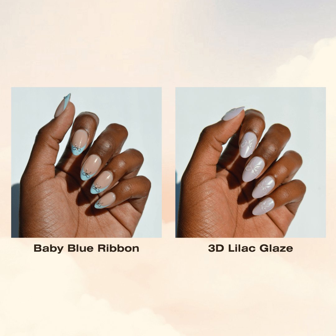 Pastel Color Bow Nails
