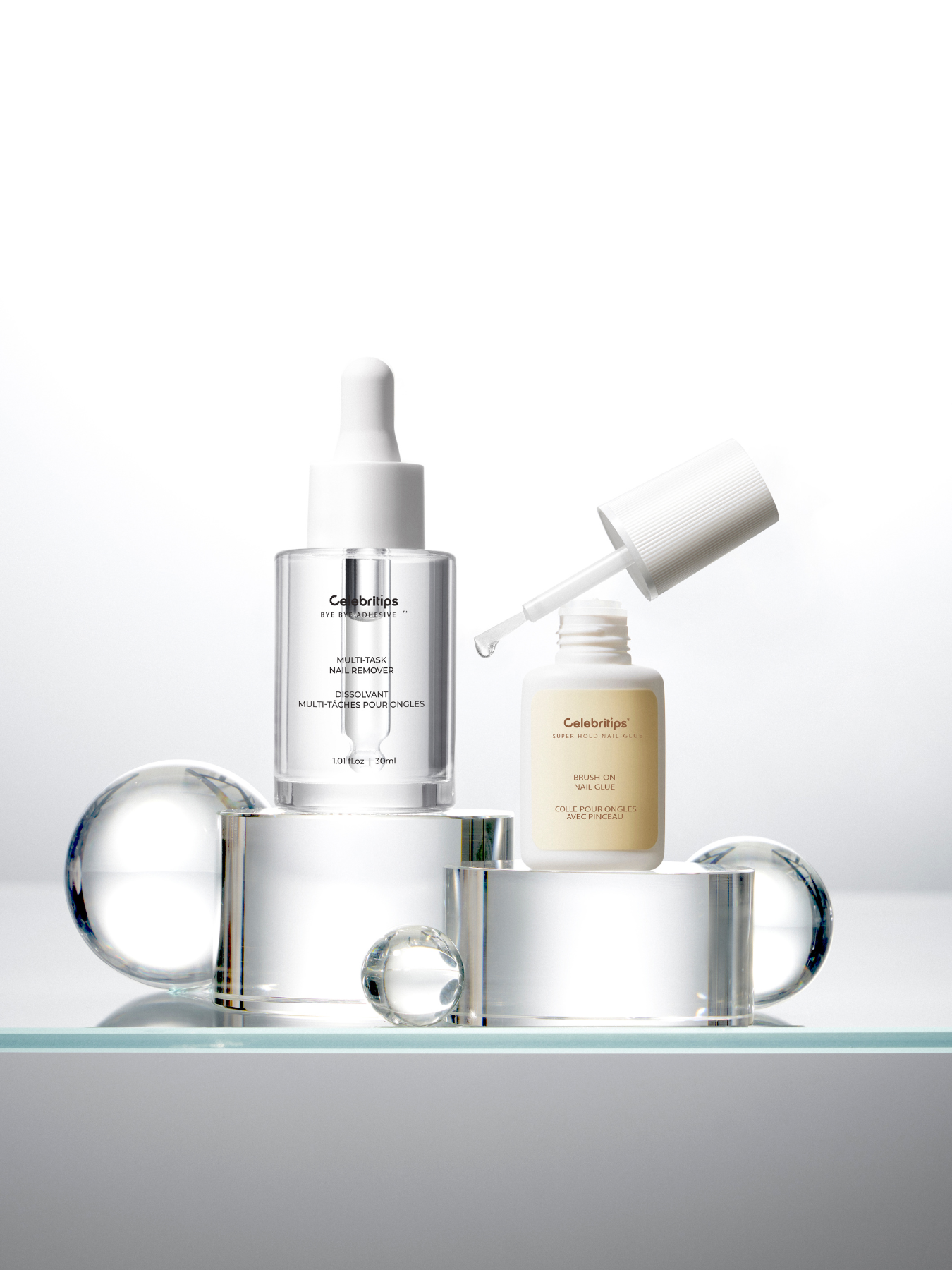 Bye Bye Adhesive™ + Super Hold Brush-On Nail Glue