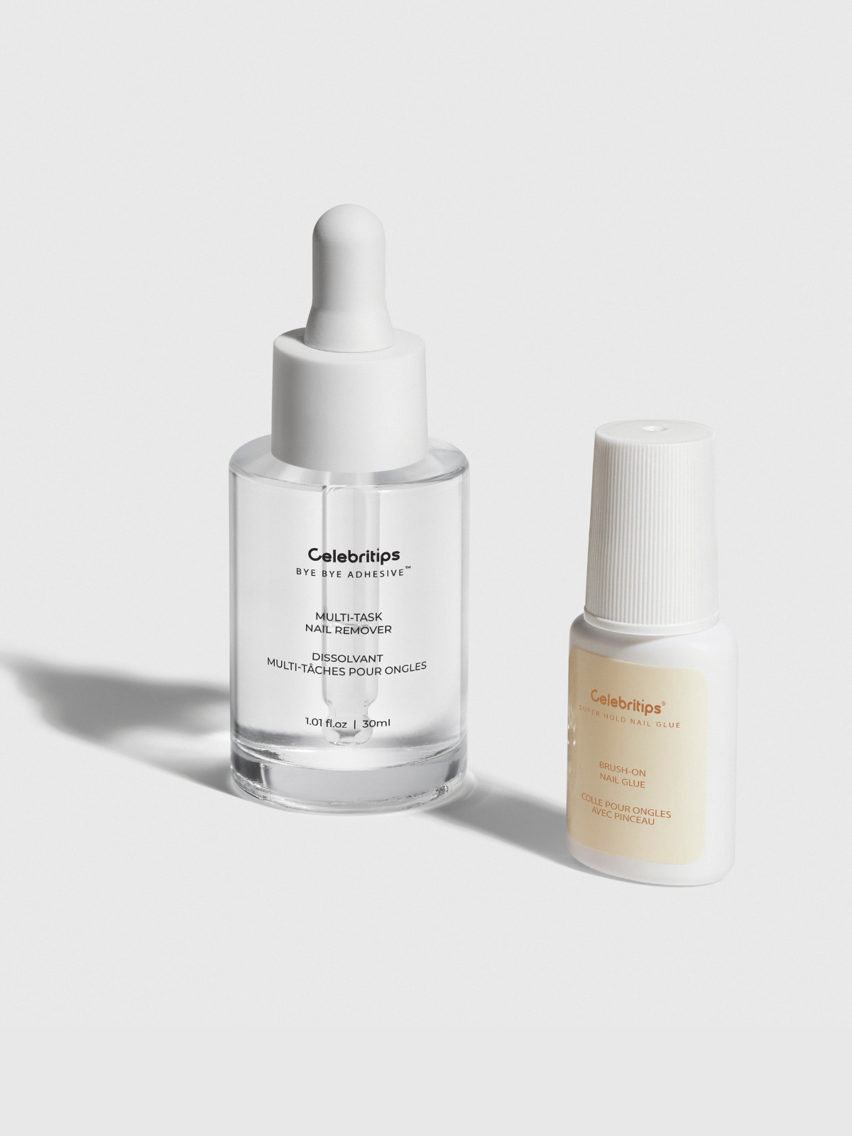 Bye Bye Adhesive™ + Super Hold Brush-On Nail Glue
